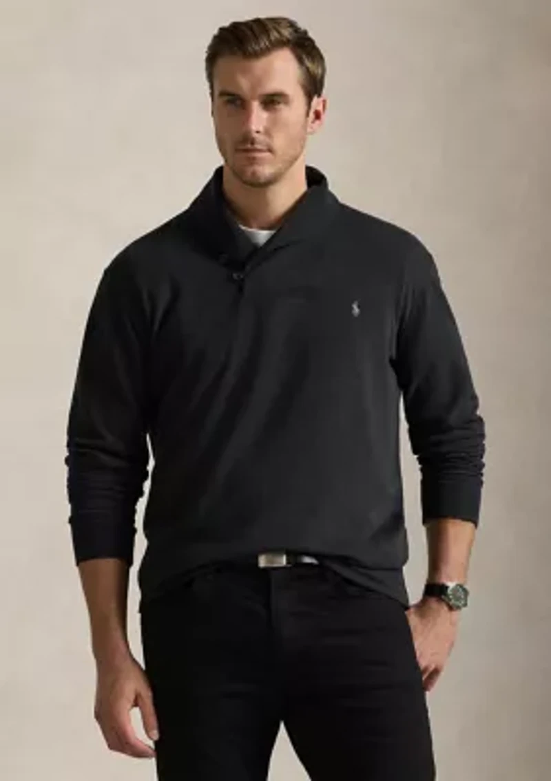 Big & Tall Luxury Jersey Shawl-Collar Pullover