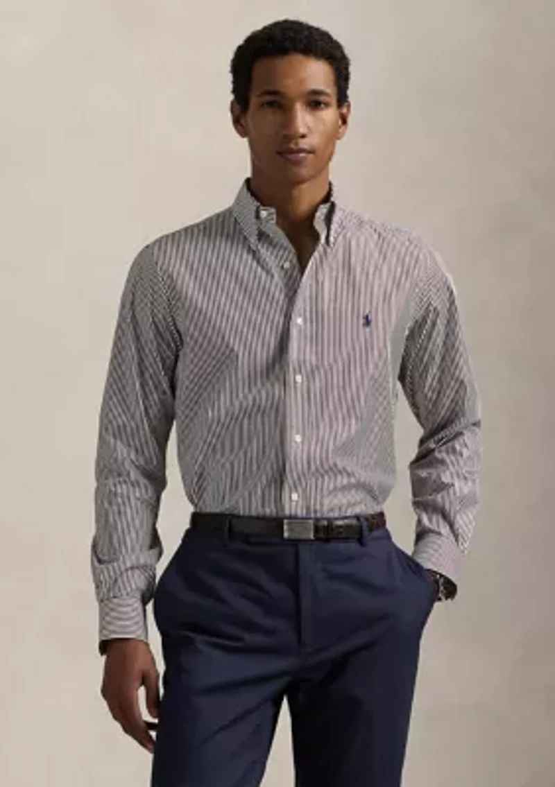 Classic Fit Striped Poplin Shirt