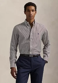 Classic Fit Striped Poplin Shirt
