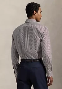 Classic Fit Striped Poplin Shirt