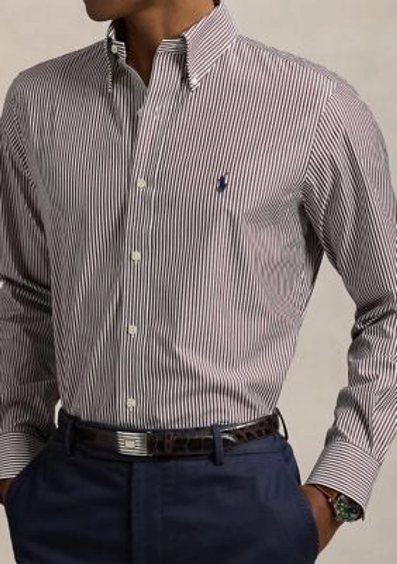 Classic Fit Striped Poplin Shirt