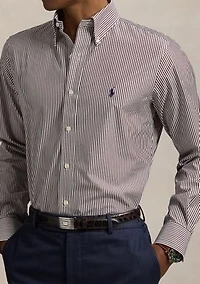Classic Fit Striped Poplin Shirt