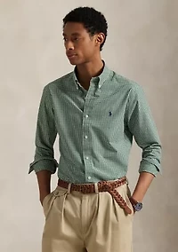 Classic Fit Gingham Stretch Poplin Shirt