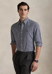 Classic Fit Gingham Stretch Poplin Shirt