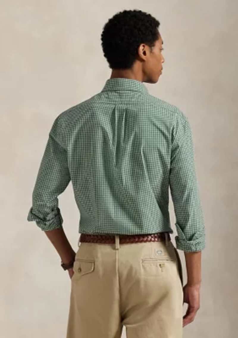 Classic Fit Gingham Stretch Poplin Shirt