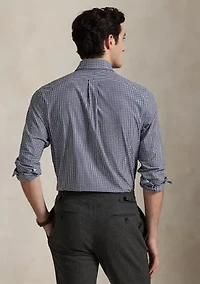 Classic Fit Gingham Stretch Poplin Shirt