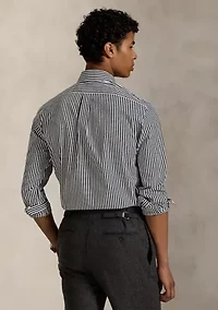 Classic Fit Striped Poplin Shirt