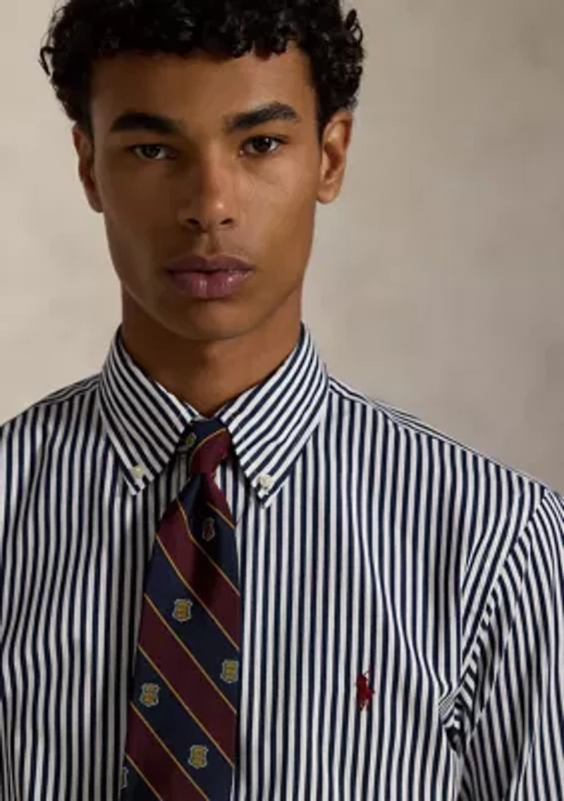 Classic Fit Striped Poplin Shirt