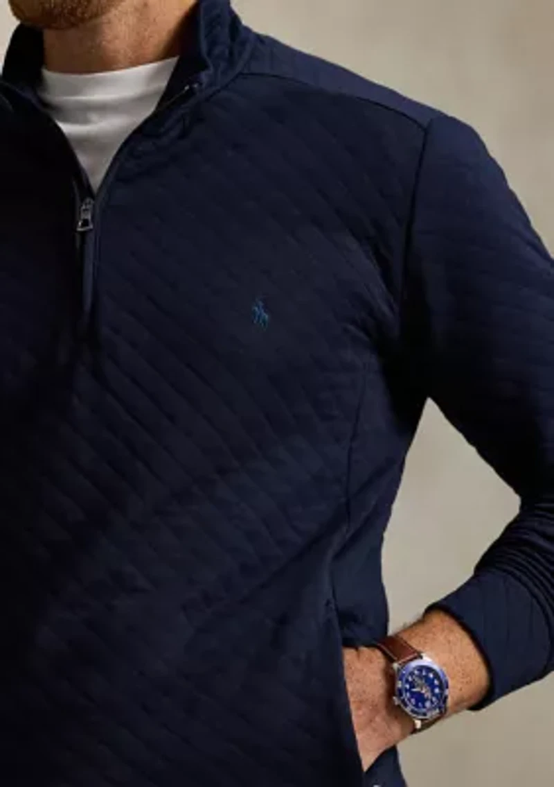 Big & Tall Quilted Double-Knit Jersey Pullover