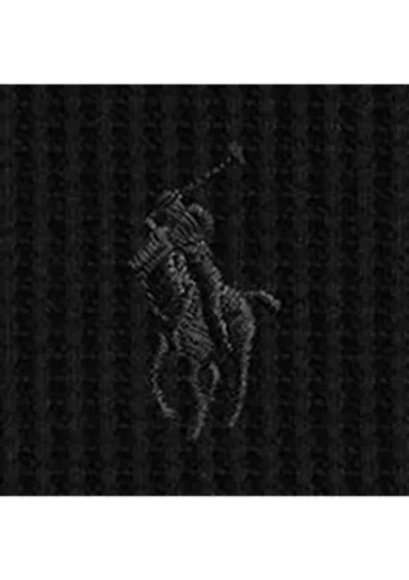 Waffle-Knit Fleece Turtleneck