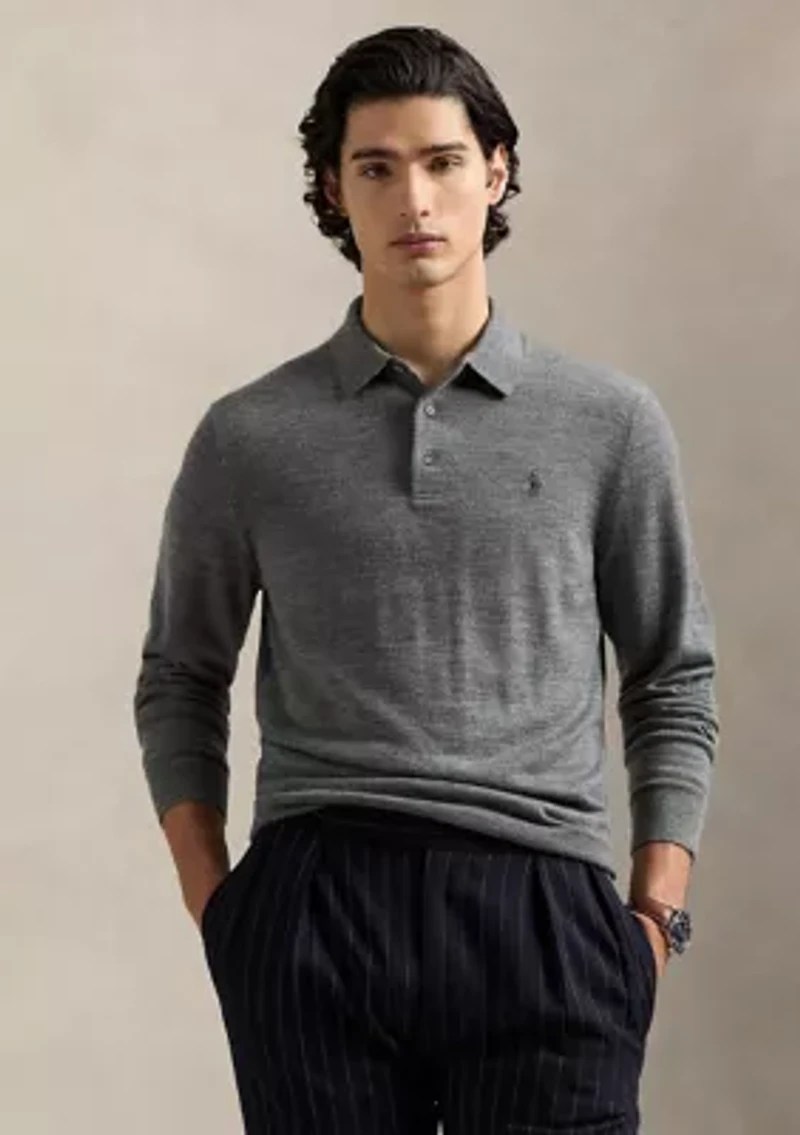 Wool Polo-Collar Sweater