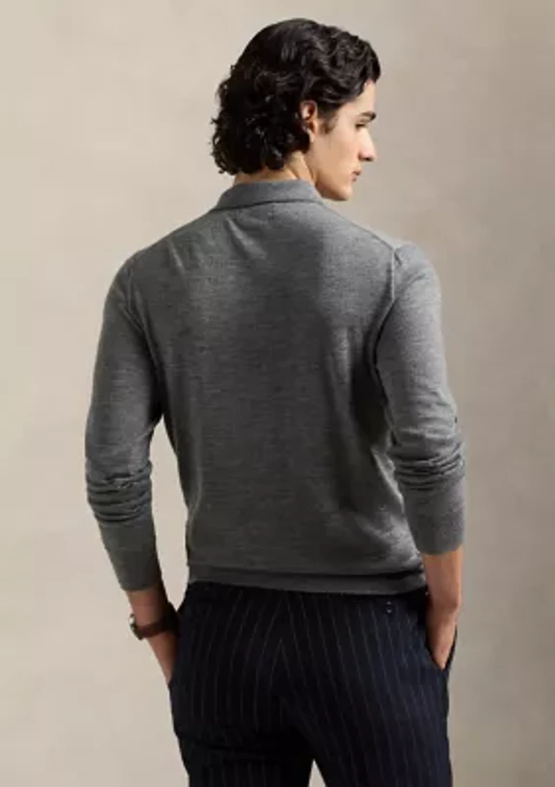 Wool Polo-Collar Sweater