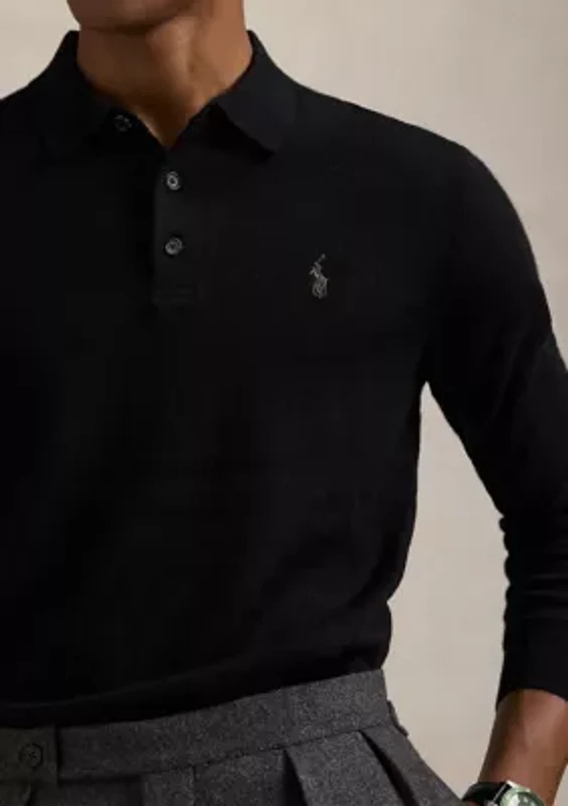 Wool Polo-Collar Sweater