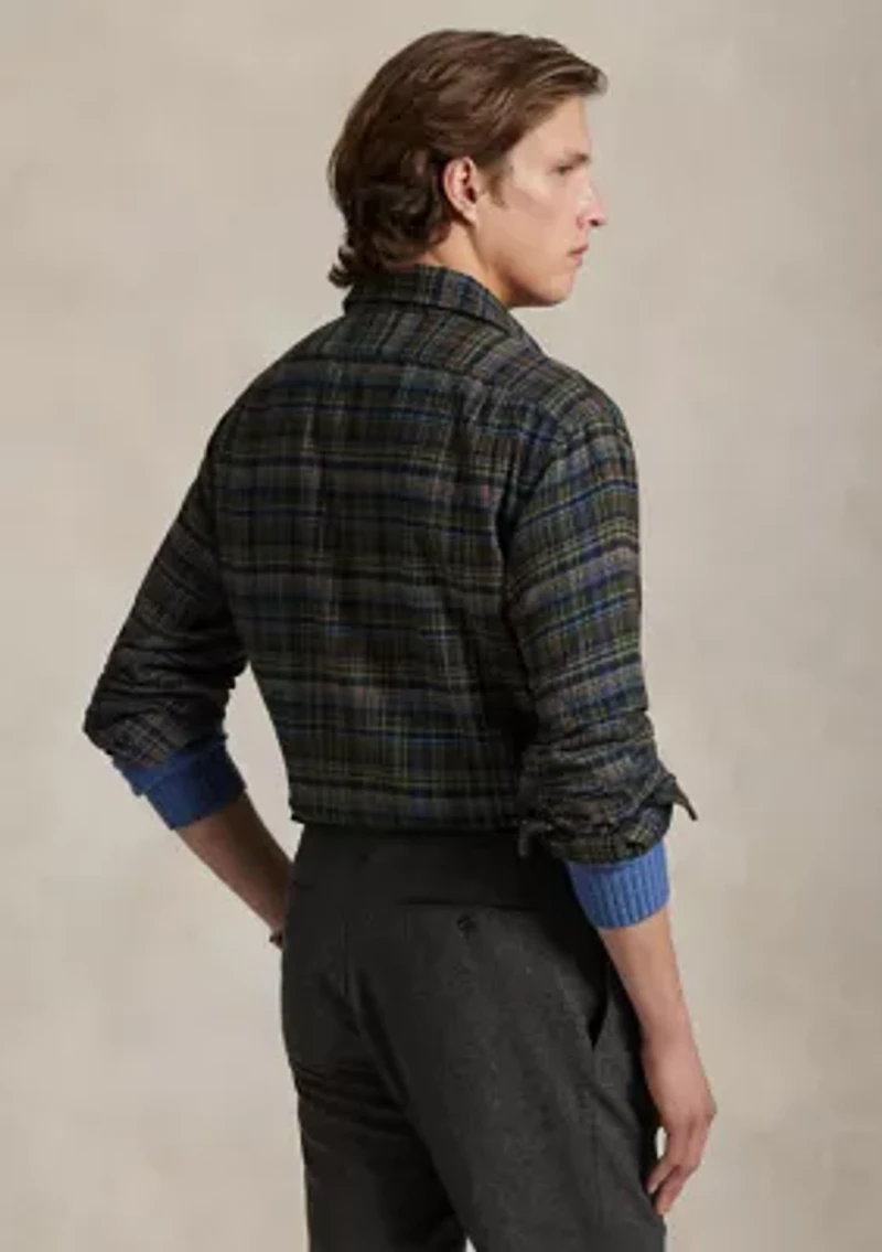 Classic Fit Plaid Brushed Flannel Shirt