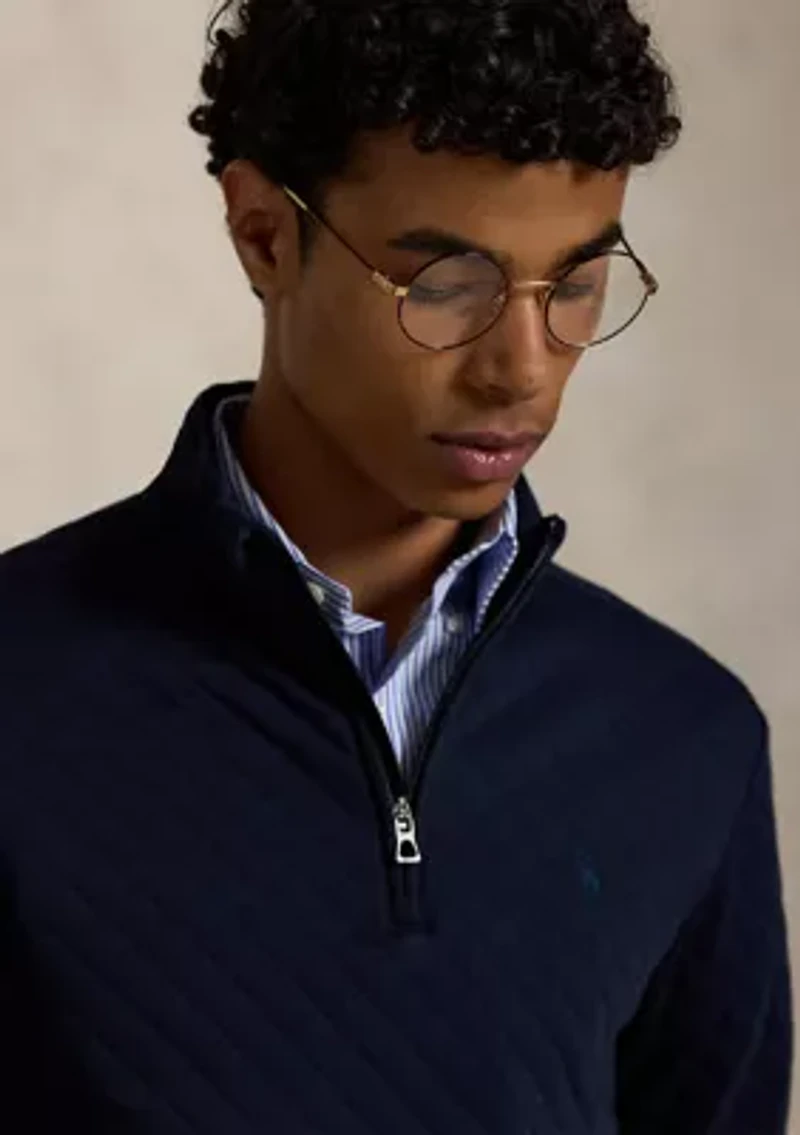 Quilted Double-Knit Jersey Pullover