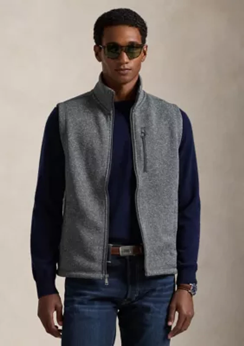 Brushed Fleece Mock Neck Vest