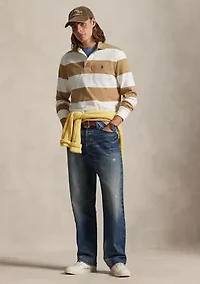 Men's Classic Fit Khaki-Collar Rugby Shirt