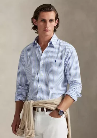 Men's Classic Fit Striped Poplin Shirt