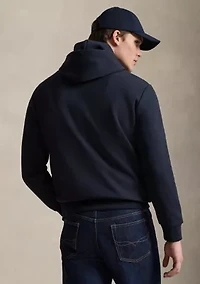 Men's Leather-Pony Double-Knit Hoodie