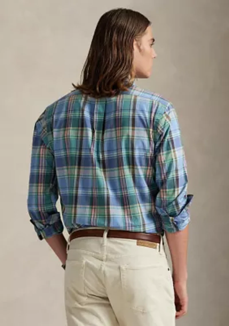 Classic Fit Plaid Poplin Shirt