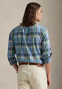Classic Fit Plaid Poplin Shirt