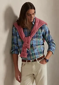 Classic Fit Plaid Poplin Shirt