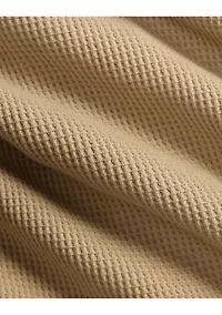 Waffle-Knit Cotton-Linen Camp Shirt