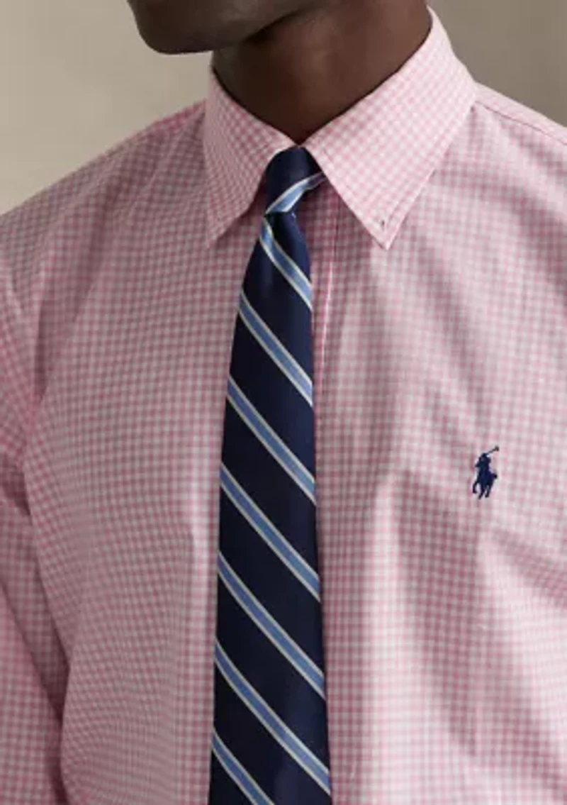 Classic Fit Gingham Stretch Poplin Shirt
