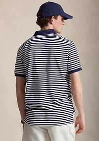 Classic Fit Striped Mesh Polo Shirt