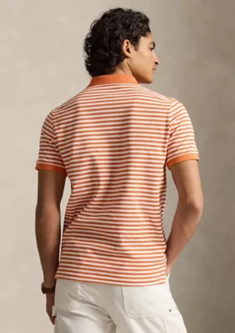 Classic Fit Striped Mesh Polo Shirt