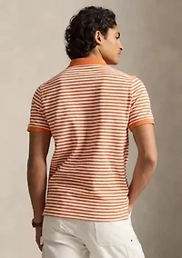 Classic Fit Striped Mesh Polo Shirt