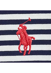 Classic Fit Striped Mesh Polo Shirt