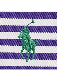 Classic Fit Striped Mesh Polo Shirt