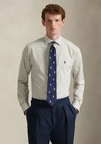 Classic Fit Plaid Stretch Poplin Shirt