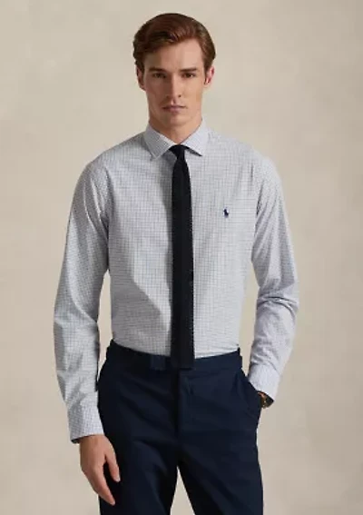 Classic Fit Plaid Stretch Poplin Shirt
