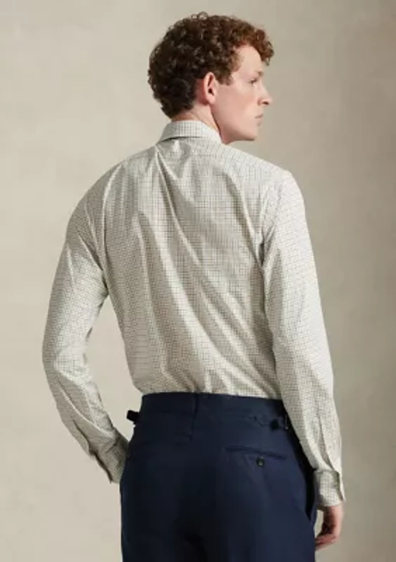 Classic Fit Plaid Stretch Poplin Shirt