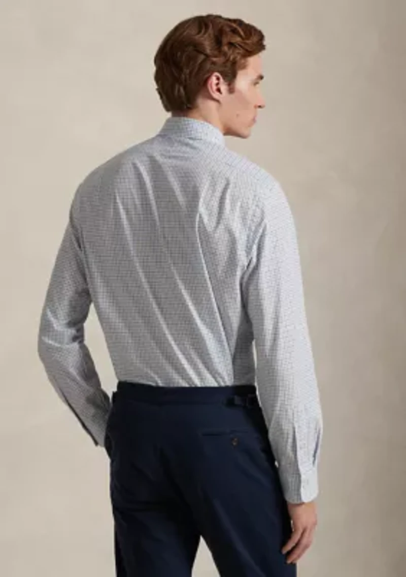 Classic Fit Plaid Stretch Poplin Shirt