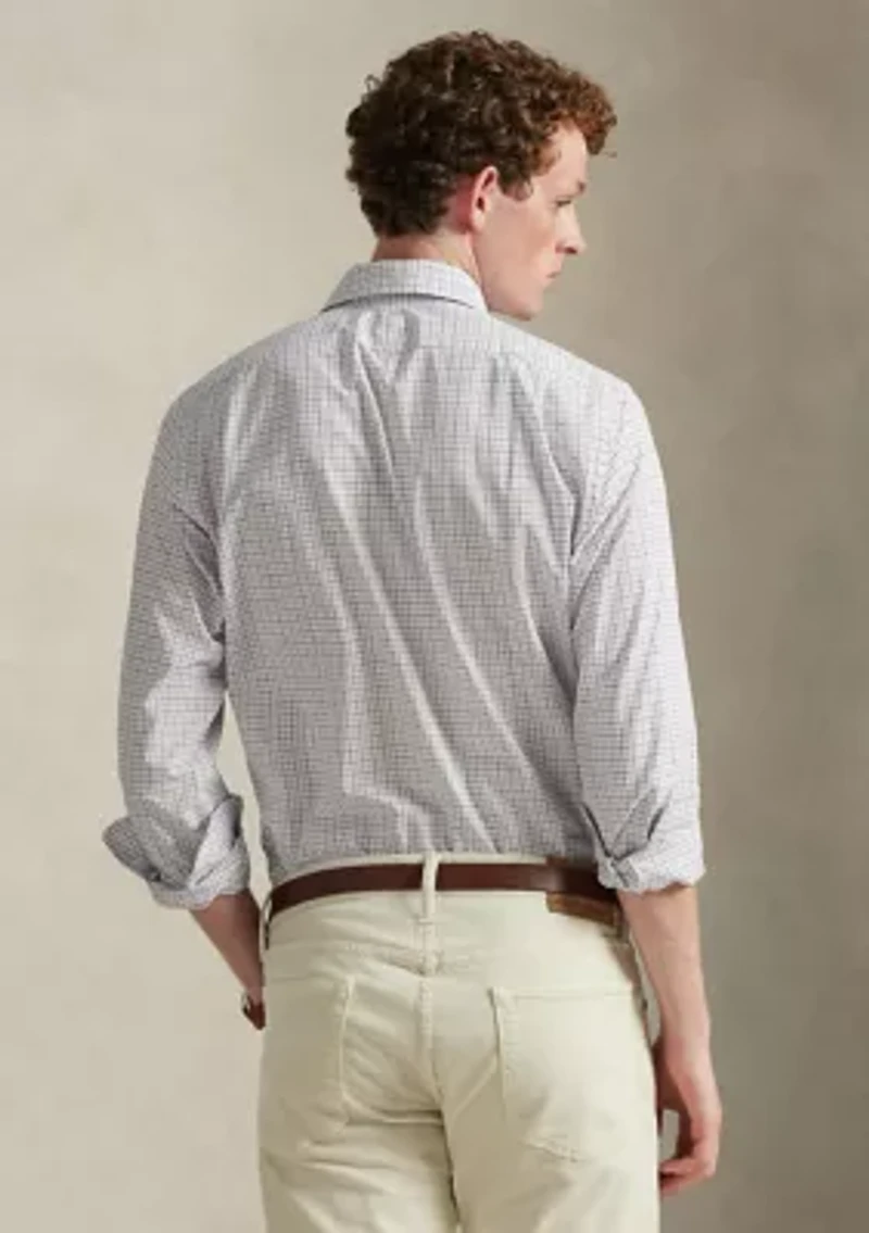 Classic Fit Plaid Stretch Poplin Shirt