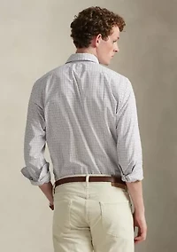 Classic Fit Plaid Stretch Poplin Shirt