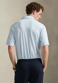 Men's Classic Striped Soft Cotton Polo Shirt