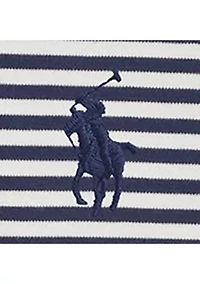 Men's Classic Striped Soft Cotton Polo Shirt