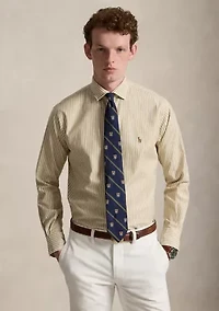 Classic Fit Striped Stretch Oxford Shirt