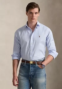 Classic Fit Striped Stretch Oxford Shirt