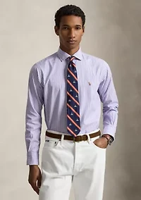 Classic Fit Striped Stretch Oxford Shirt