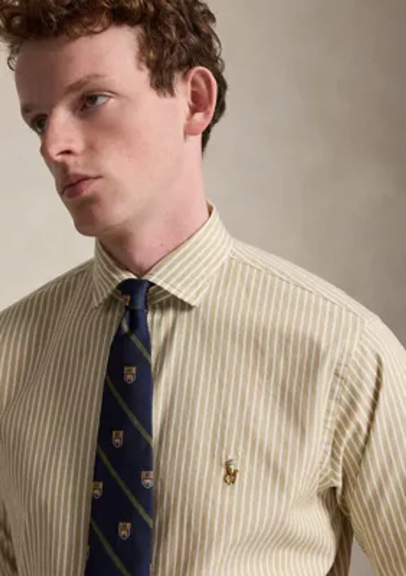 Classic Fit Striped Stretch Oxford Shirt