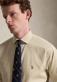 Classic Fit Striped Stretch Oxford Shirt
