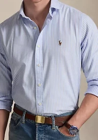 Classic Fit Striped Stretch Oxford Shirt