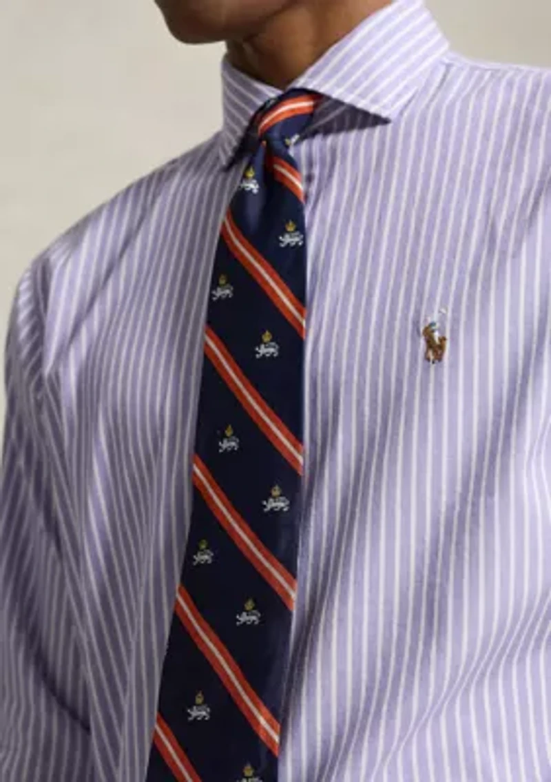 Classic Fit Striped Stretch Oxford Shirt