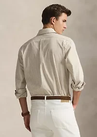 Classic Fit Striped Stretch Poplin Shirt