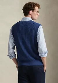Men's Cable-Knit Cotton Sweater Vest